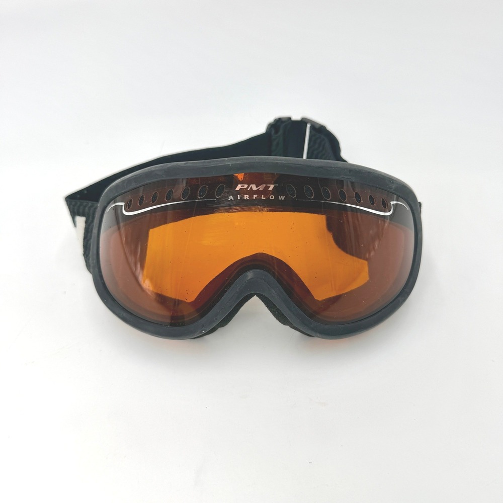 Smith PMT Airflow Ski Snowboard Goggles Black Frame w/ Amber Lens Winter Sports